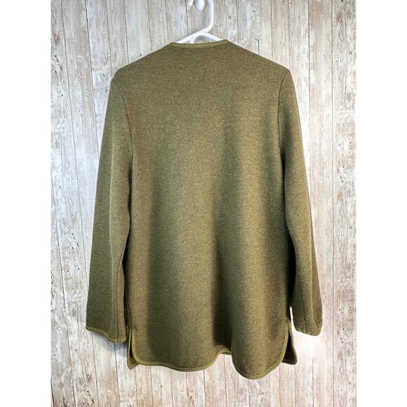 Giesswein Wool Sweater Womens 42 Olive Green Metal Tirol Coin Button Cardigan - Picture 3 of 10